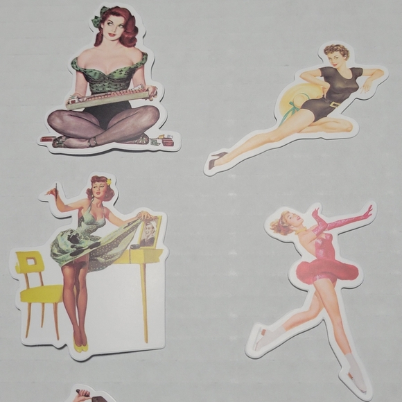 21 Piece Vintage Pin Up Girl Retro Stickers  NEW - Picture 2 of 9